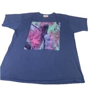 Vintage 90's Mary‎ Elizabeth Abstract Art T-Shirt Sz XL Blue Faded